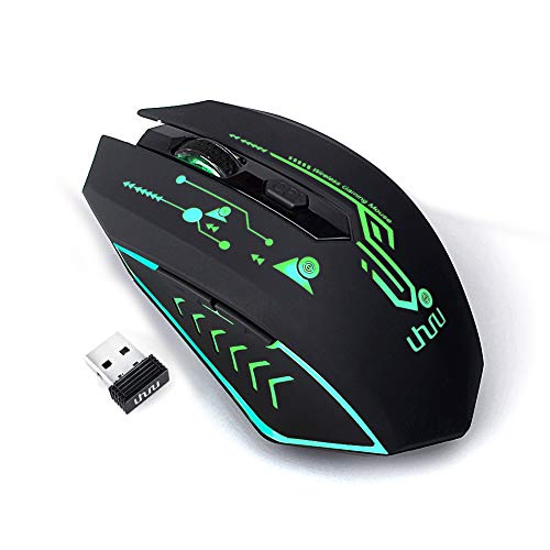 UHURU WM-07L RGB Computer Wired Mouse with 7 Programmable Buttons 14 Backlights Modes up to 12800 DPI for Windows PC Laptop Gamers Wired Gaming Mouse 